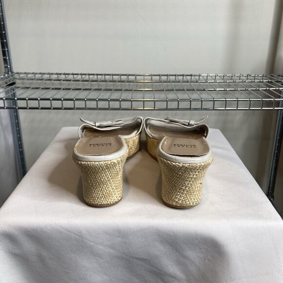 Stuart Weitzman Women's Raffia Wedge Sandals Size 9.5M Beachy Resort Boho Croc - Picture 6 of 8